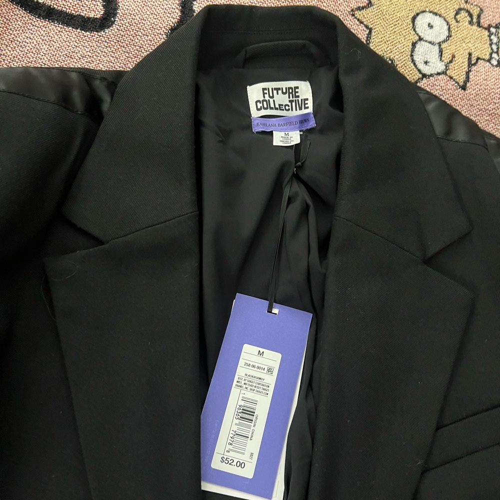 Future collective Kahlana Barfield Target black and leather blazer nwt medium